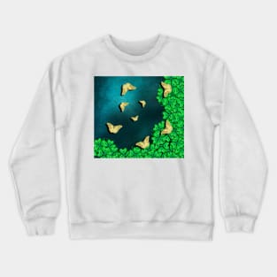 clover and butterflies Crewneck Sweatshirt